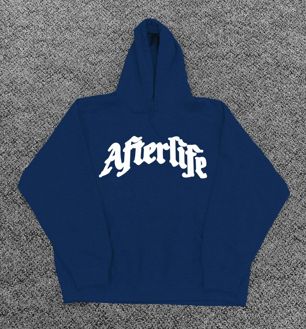 Afterlife Black Gothic Font Hoodie - rep bluzy z kapturem