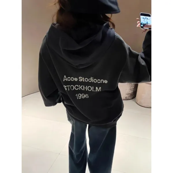 Acne Studios Stockholm 1996 Hoodie Gray - 3
