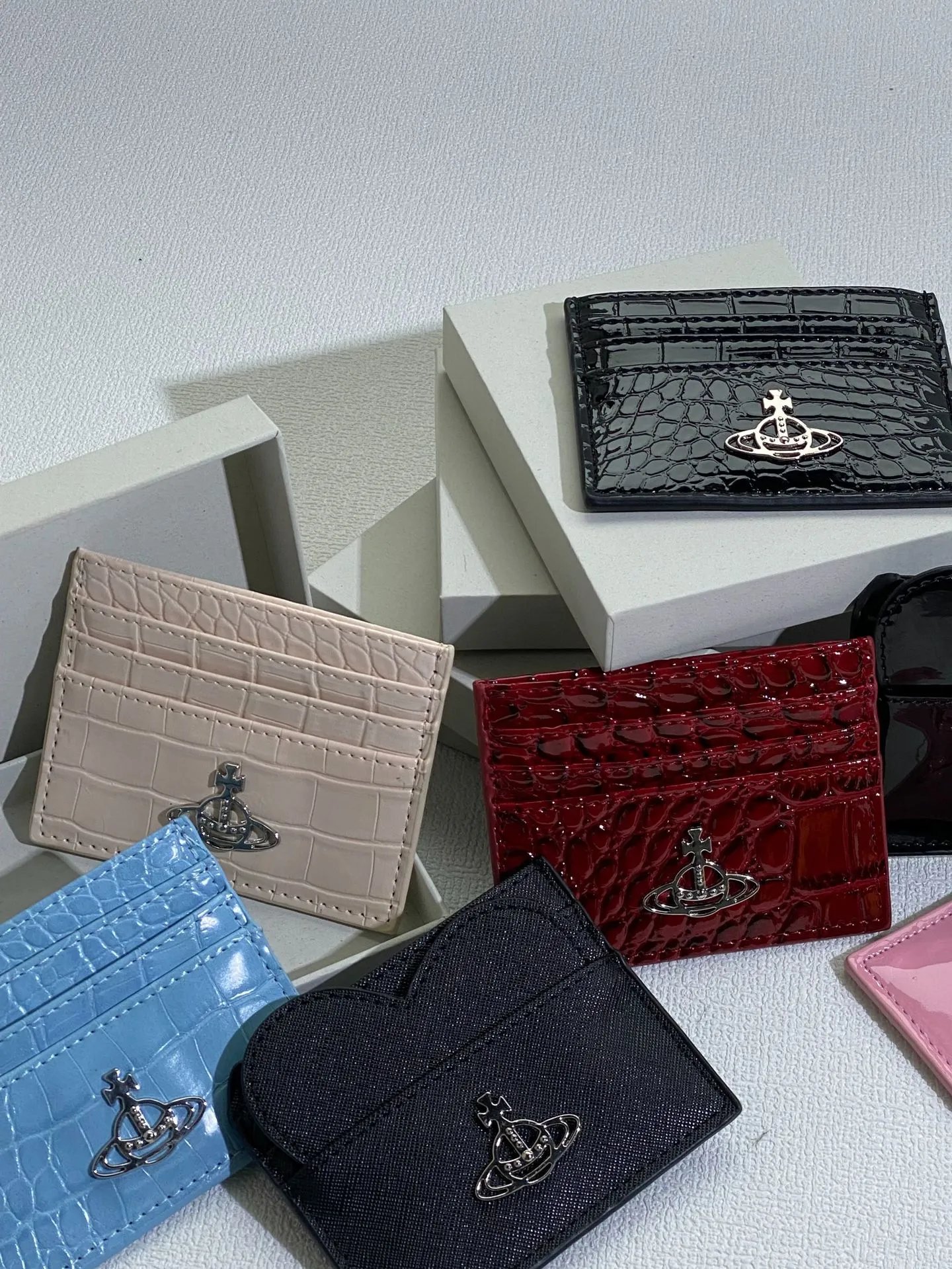 European and American Punk Empress Dowager Card Bag Simple Retro Small Bag Niche Design Saturn Card Bag Crocodile Pattern Card Bag for Men and Women