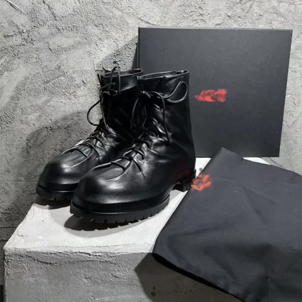 Design 424 Slouch Boot Black Leather Boots - 4