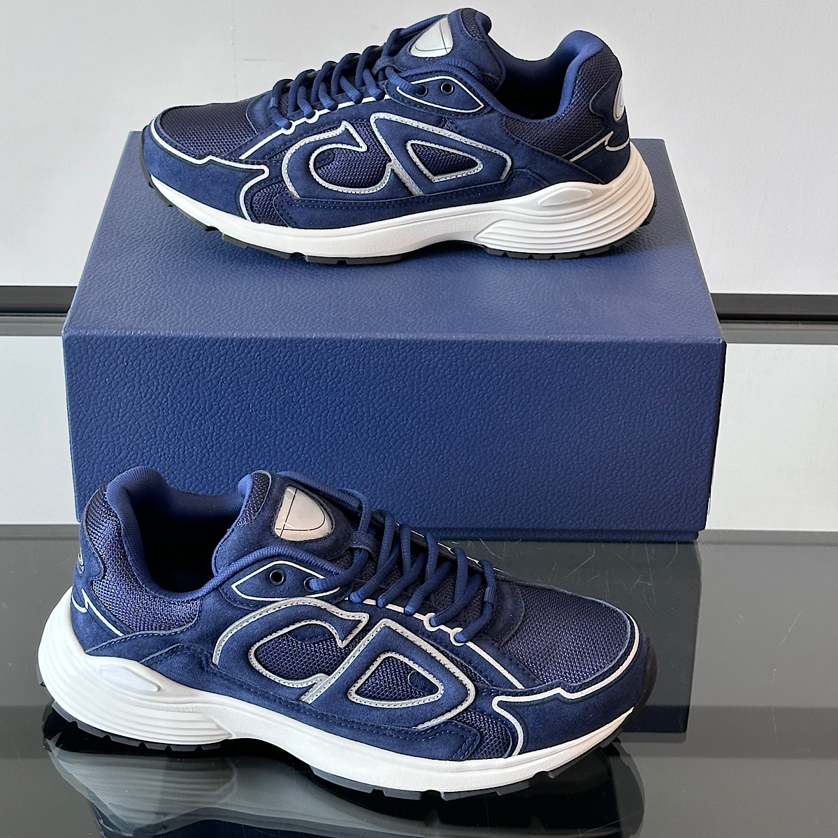 C.P. Company x MM8Q6B7F Runner Navy Blue Sneakers Chunky Sneakers