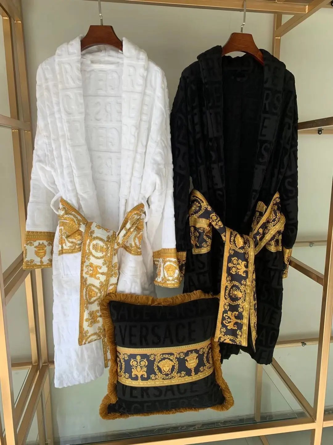Versace Medusa Barocco Bathrobe White Sleepwear - 7