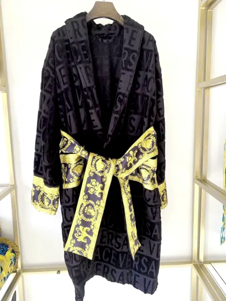 Versace Medusa Barocco Bathrobe White Sleepwear - 12