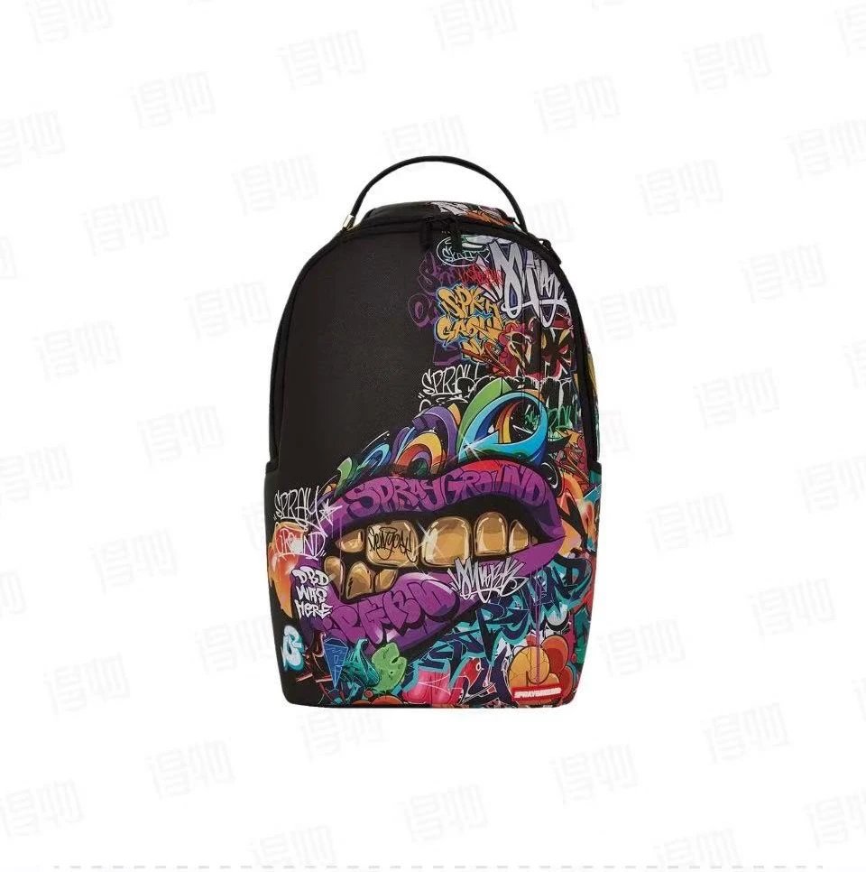 Design Sprayground Shark Mouth Checkered PVC Backpack Backpacks - 5
