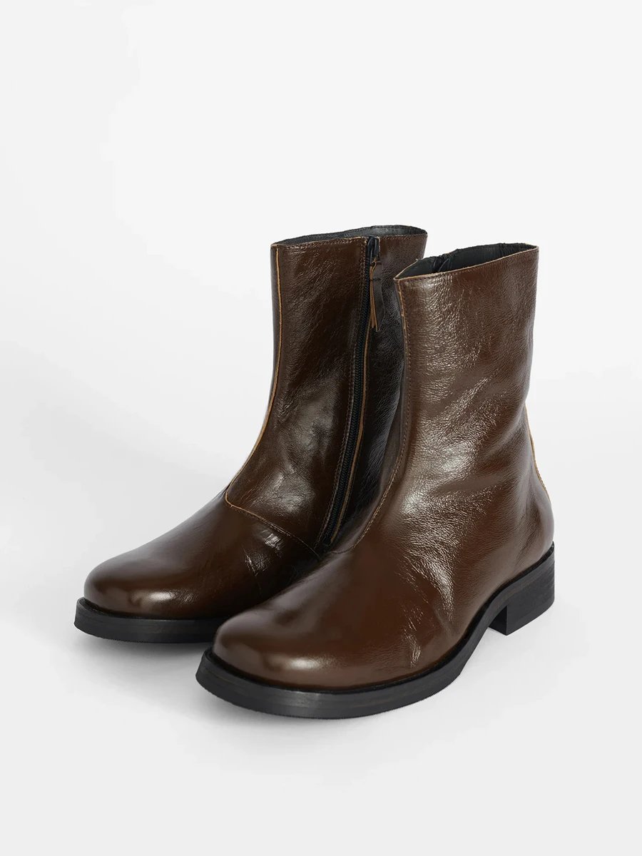 Our Legacy Brown Leather Chelsea Boot photo 4