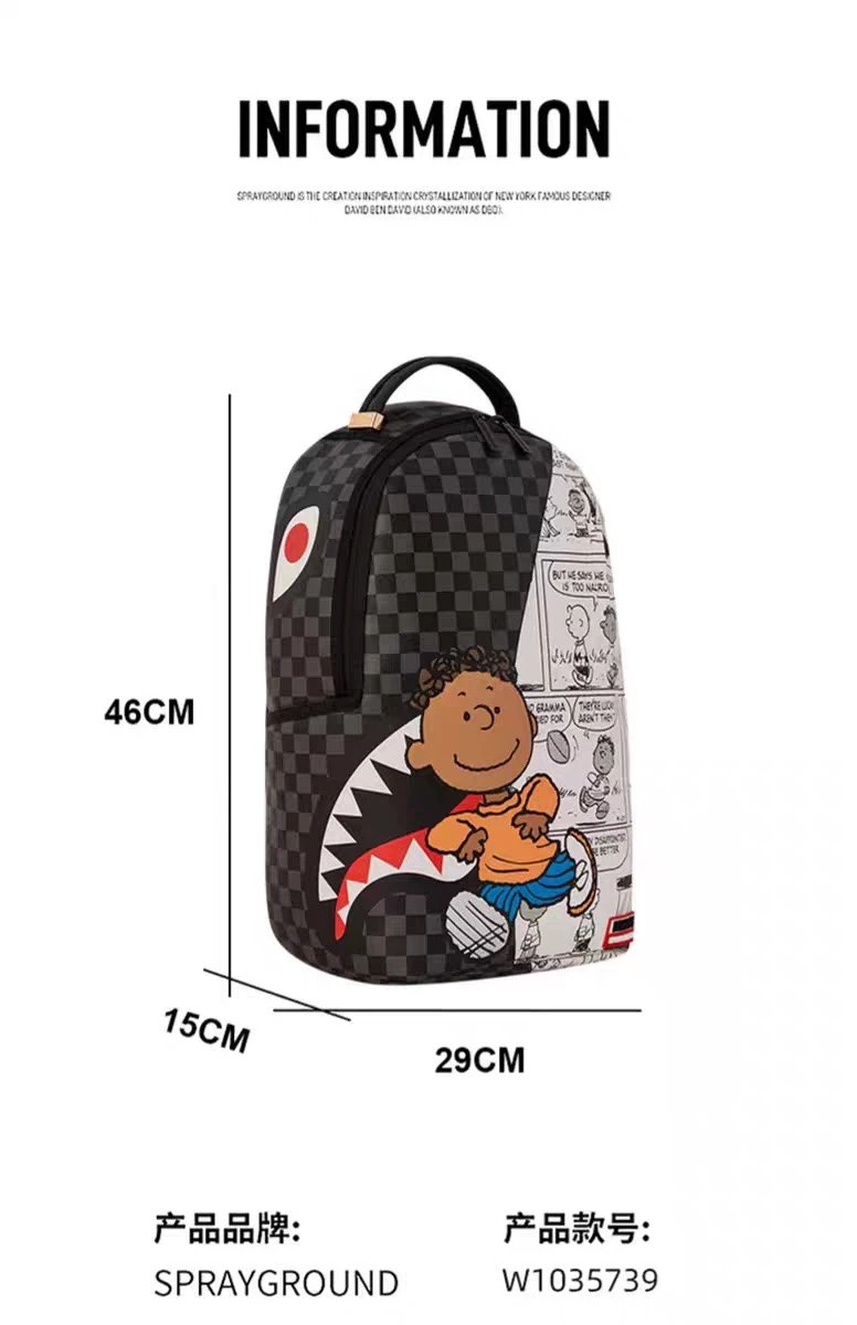 Design Sprayground Shark Mouth Checkered PVC Backpack Backpacks - 7