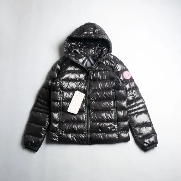 Canada Goose Down Jacket Black Glossy Hooded Parka - 1