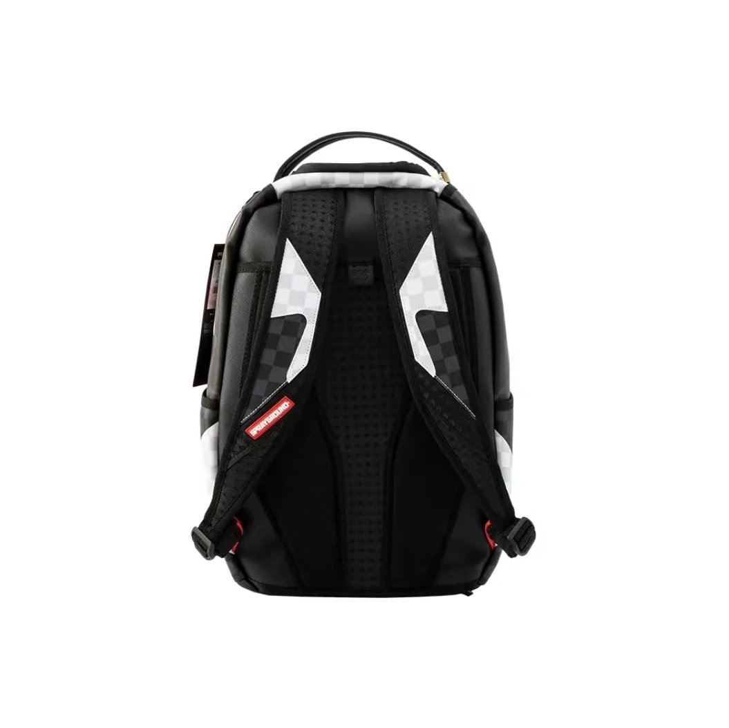 Design Sprayground Shark Mouth Checkered PVC Backpack Backpacks - 14