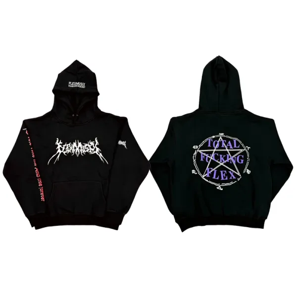 Design Flex Musix The Destruction of Commercial Scum Black Hoodie - 3