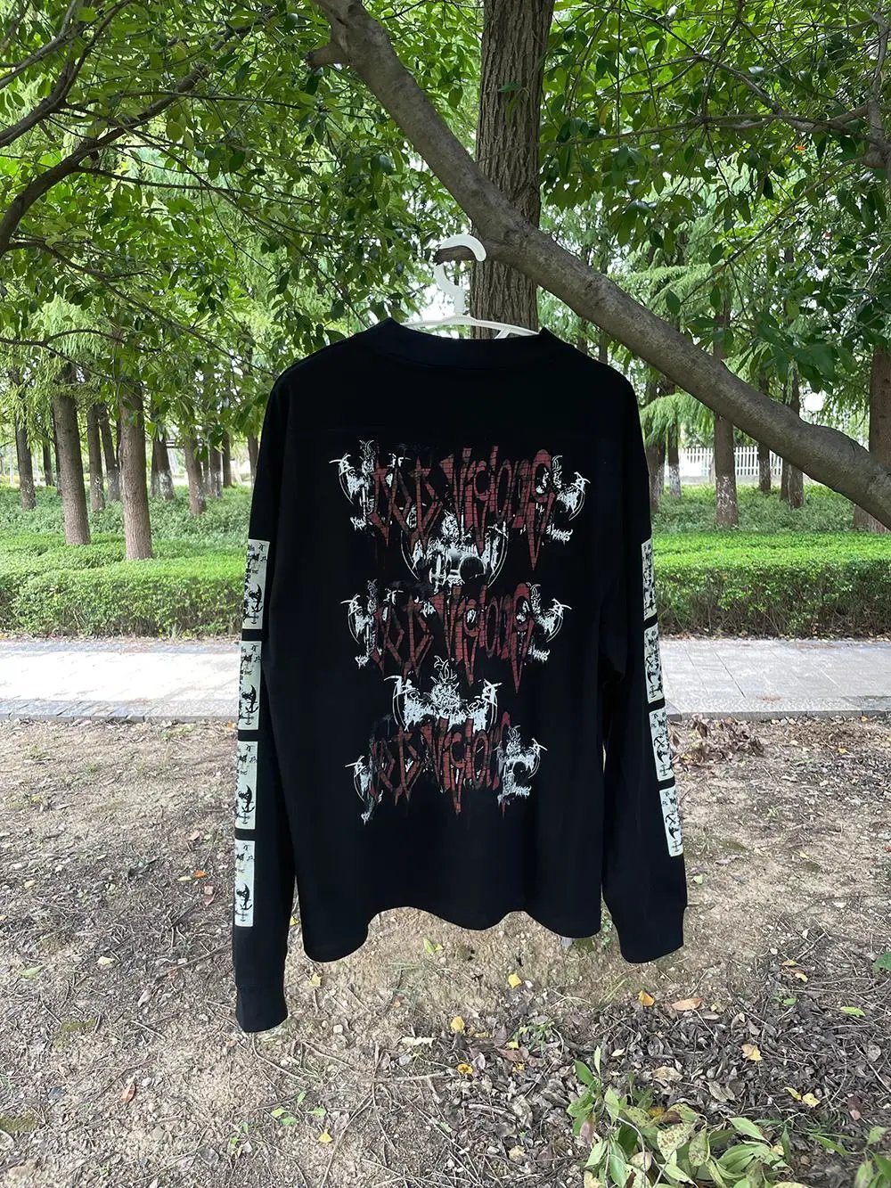 Design Obscure Typography Black Long Sleeve T-Shirt - 5