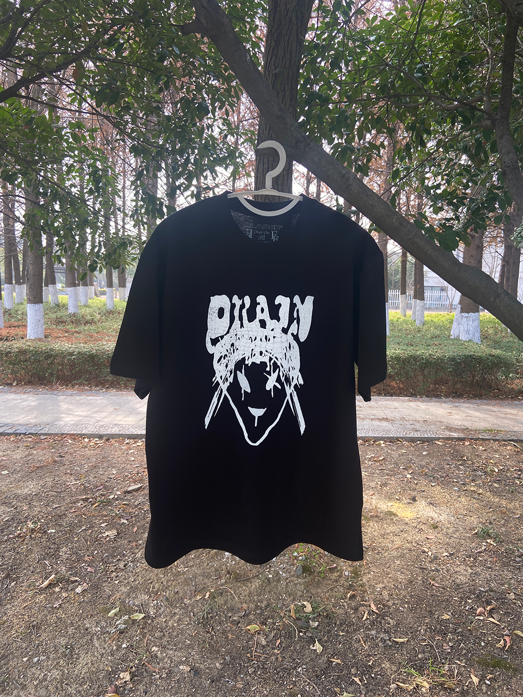 Design Driam Graphic Print Black Oversized T-Shirt Tops.t Shirts - 3