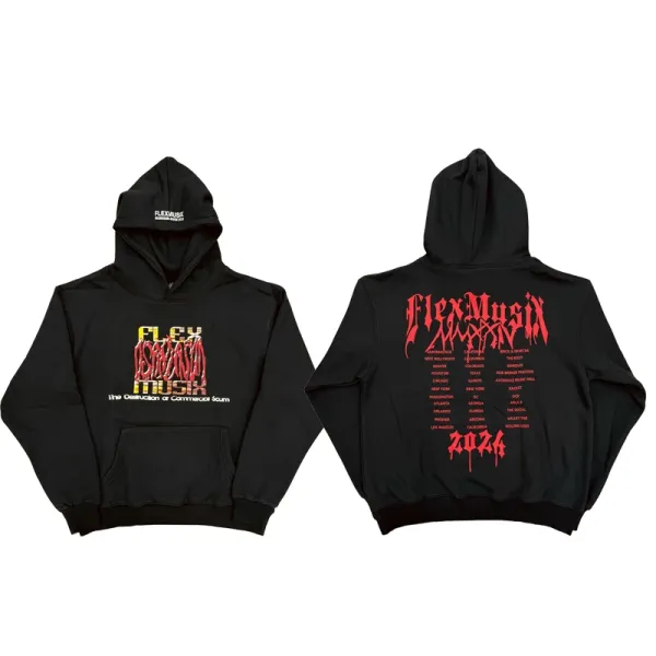 Design Flex Musix The Destruction of Commercial Scum Black Hoodie - 1