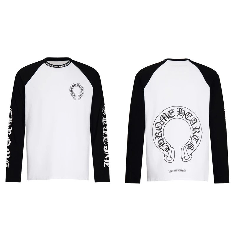 Two-Ply Pure Cotton Printed Long Sleeve Tee for Men and Women