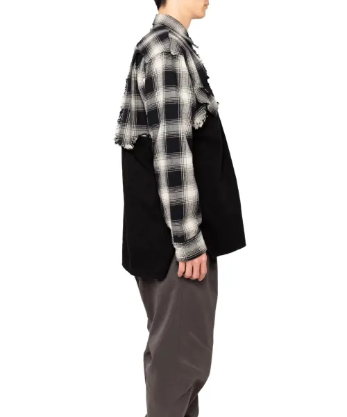 Maison Mihara Yasuhiro Patchwork Shirt Black / Plaid - 4