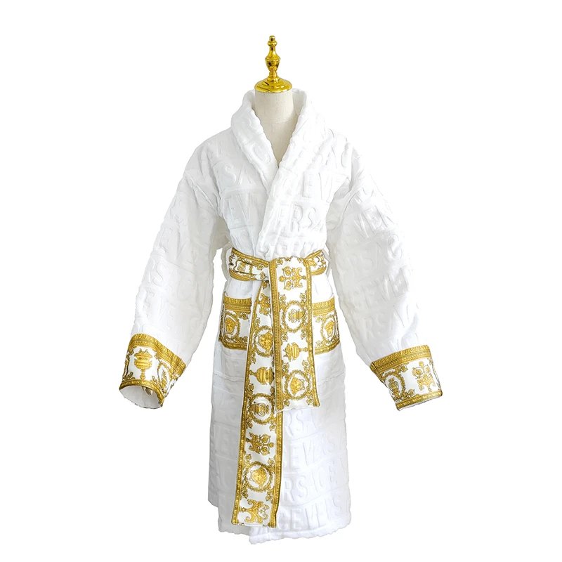 Versace Medusa Barocco Bathrobe White Sleepwear - 9