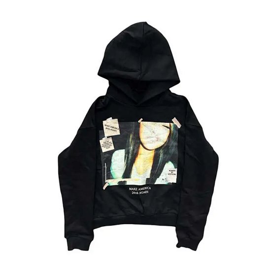 Prism 90S Subculture Character Patchwork Oversized Loose Winter Warm Unisex Hooded Sweatshirt