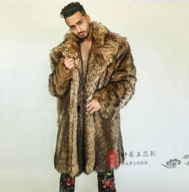 Design Faux Fur Coat Brown Multicolor Outerwear