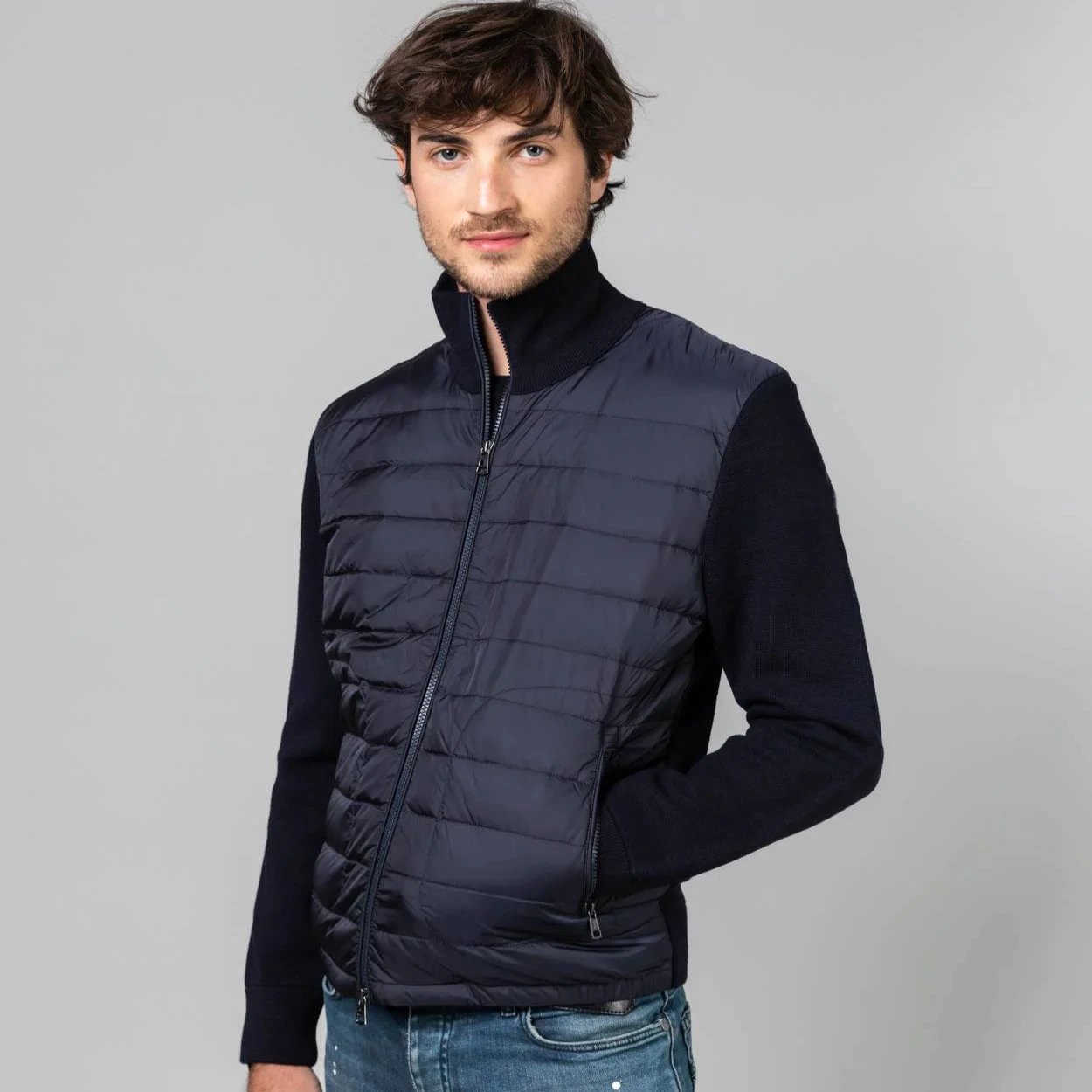 Moncler Down Wool Cardigan Real Goose Filling