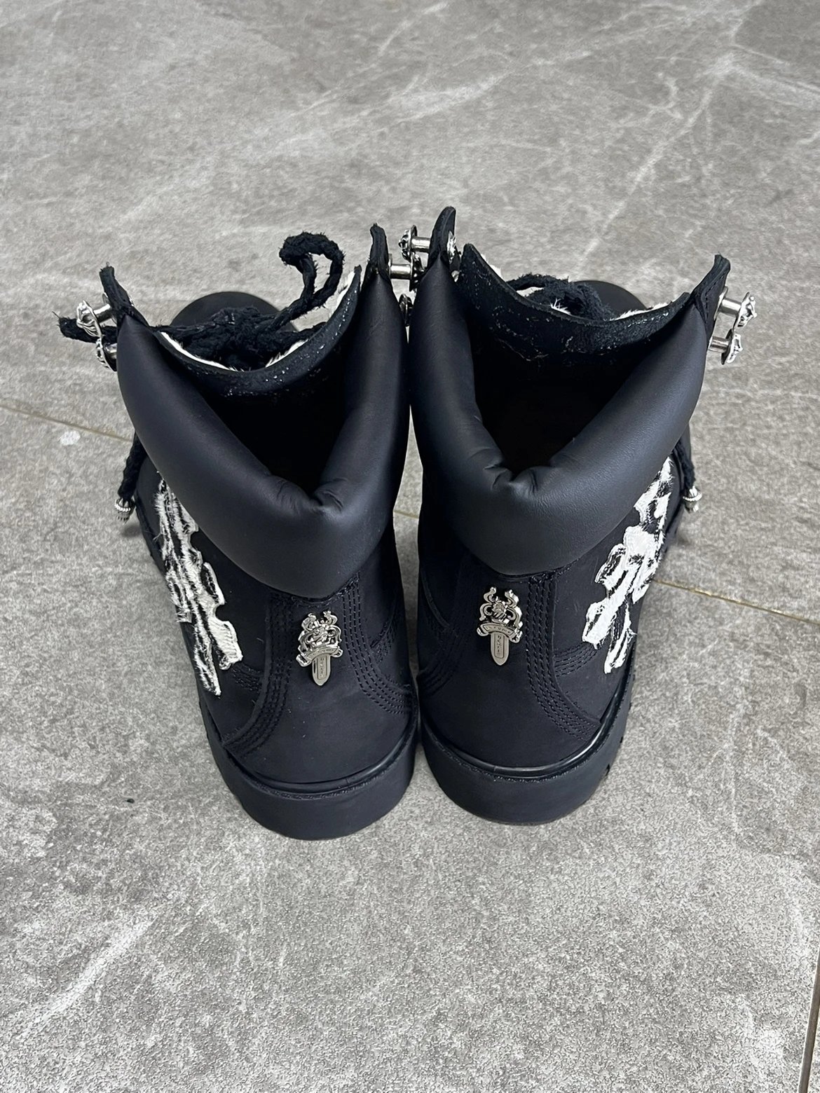 Chrome Hearts x Timberland 6-Inch Boot Black Custom Embroidered Boots - 6