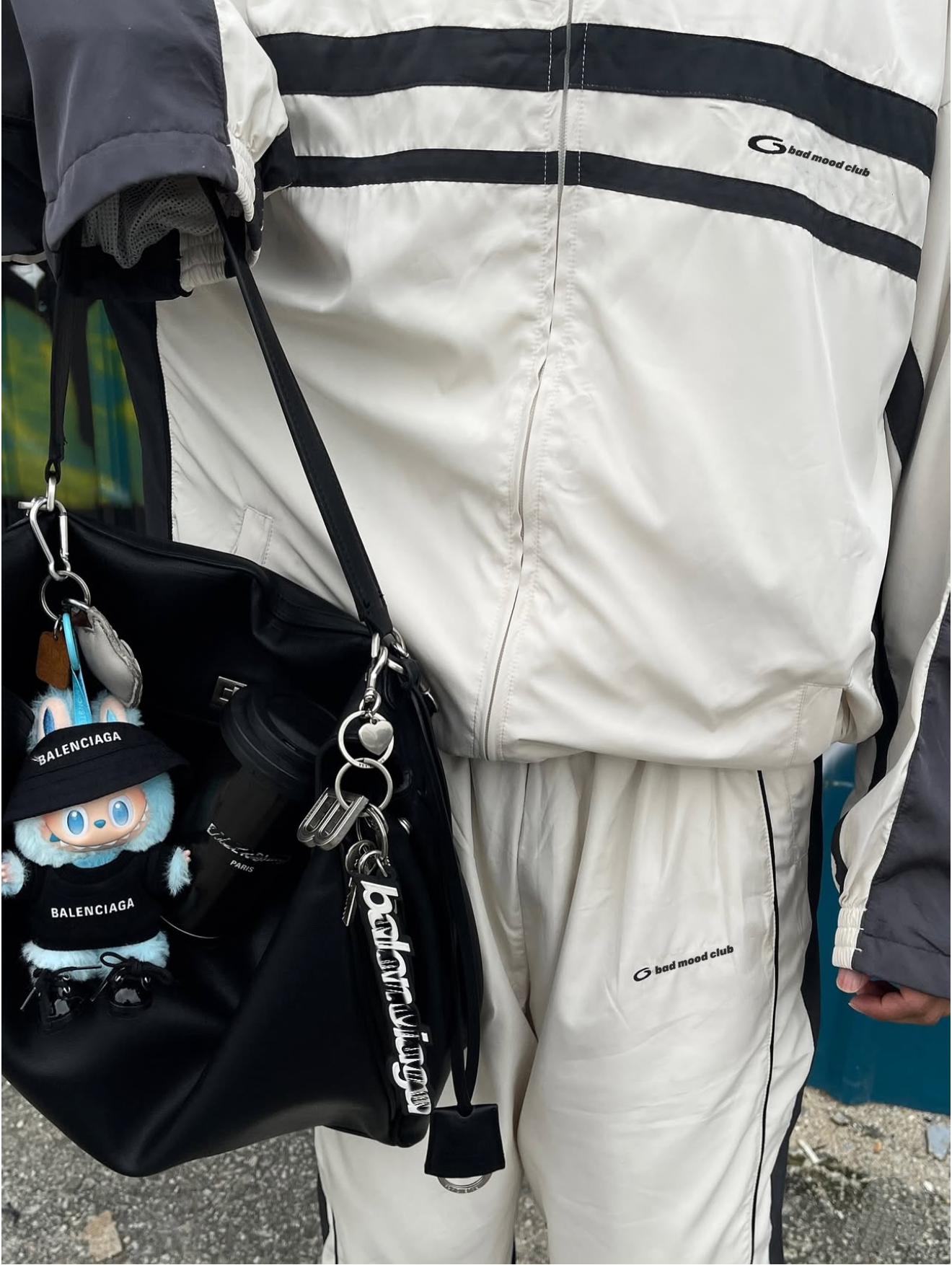 Badfriend Bad Mood Club Track Pants Off-White / Black Pants - 5