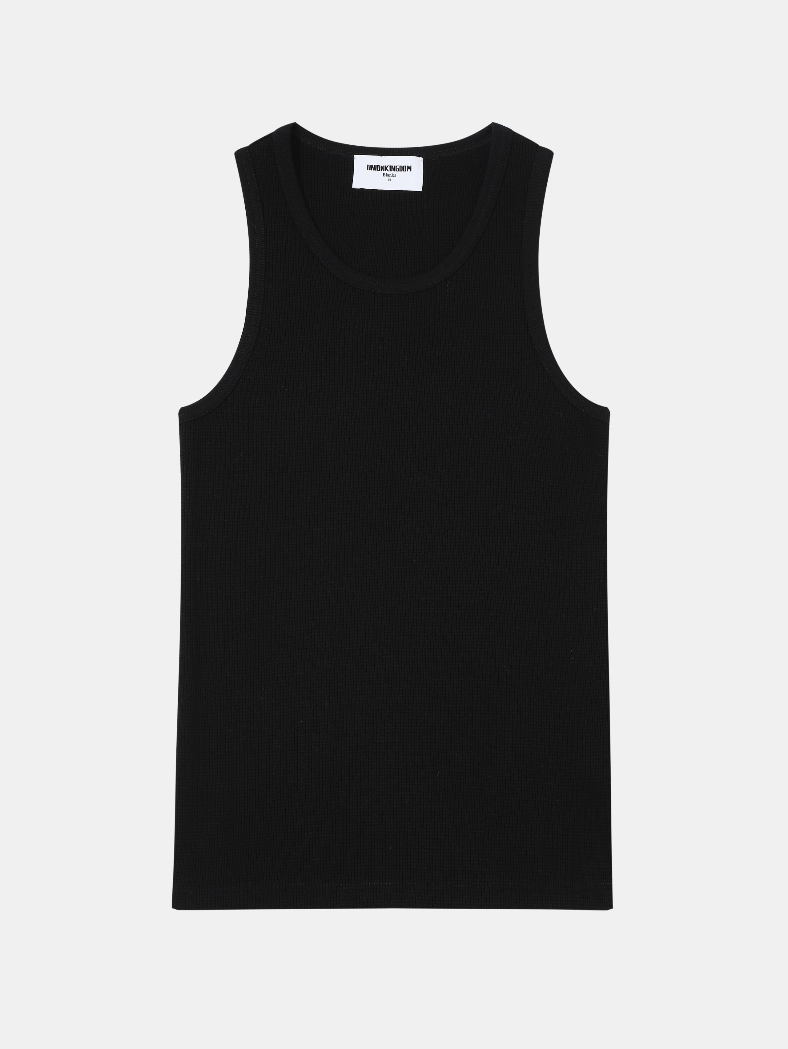 Union Kingdom Blanks Tank Waffle Weave Black