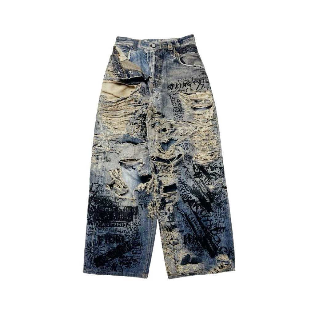Acne 3D Print Scribble Jeans