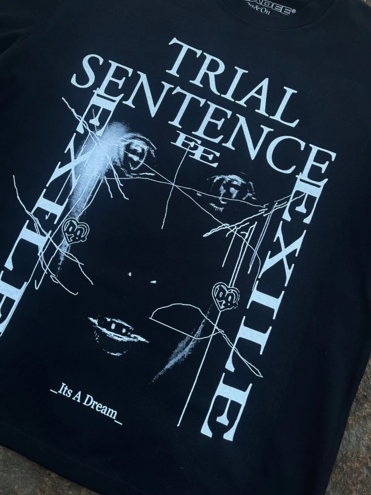 Design Bladee Trial Sentence Exile Black T-Shirt T-Shirts - 5
