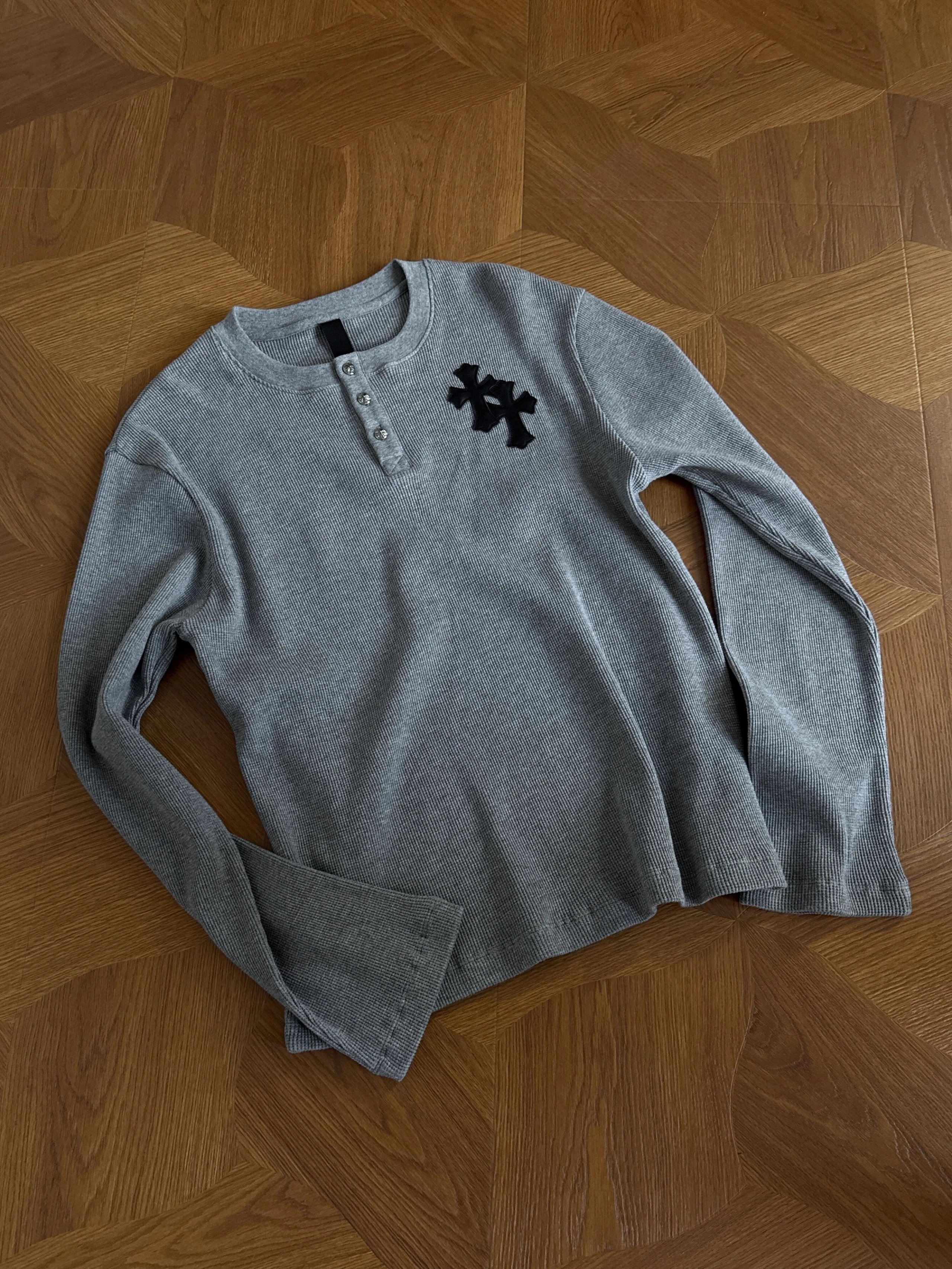 Gray Waffle Long Sleeve