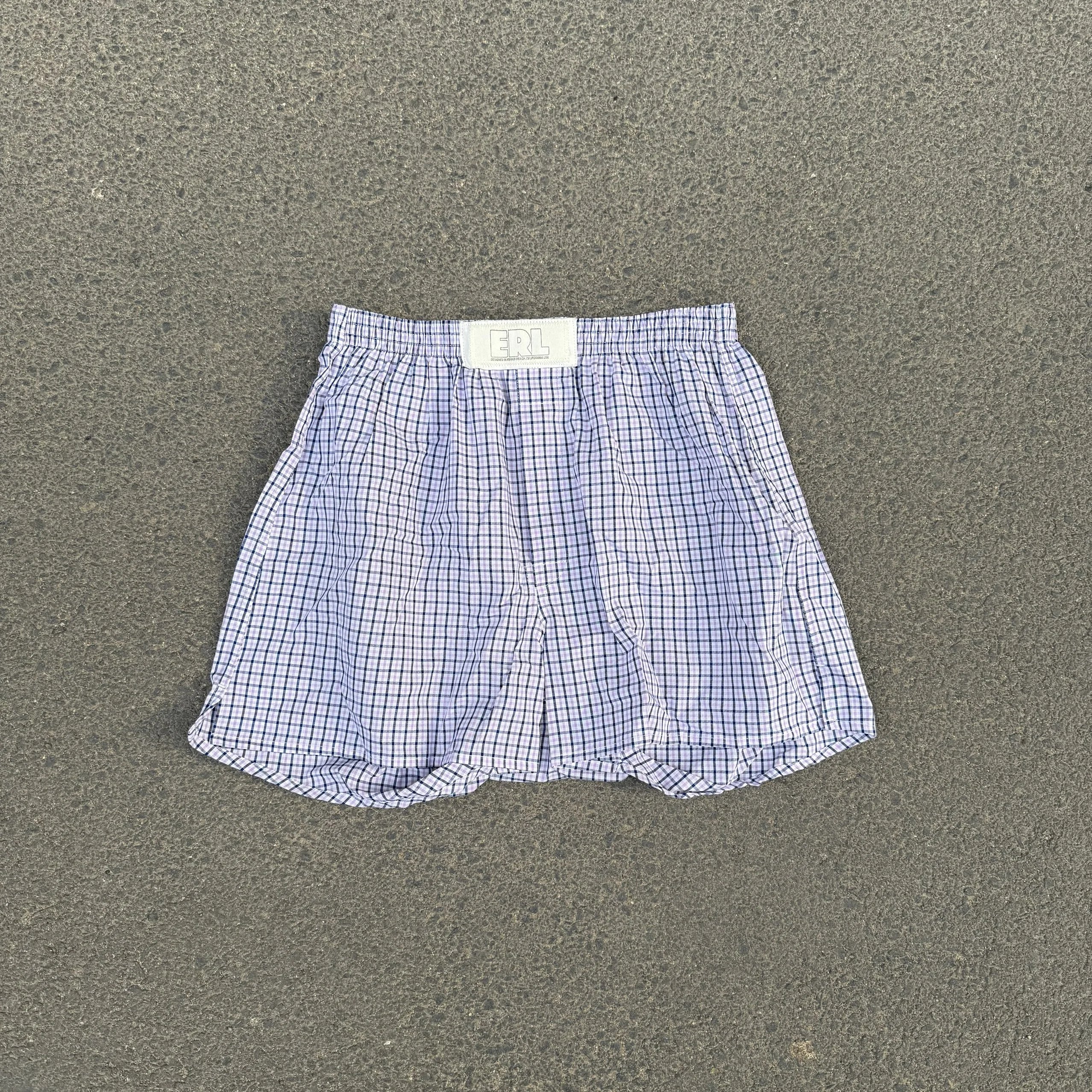Blue and White Checkered Boxer Shorts