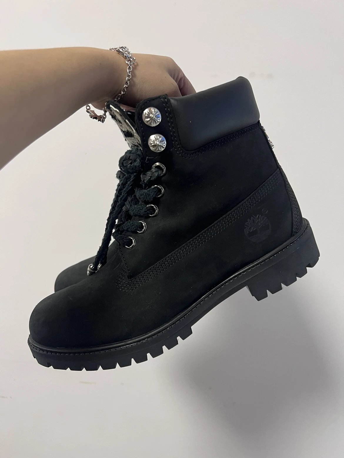 Chrome Hearts x Timberland 6-Inch Boot Black Custom Embroidered Boots - 3