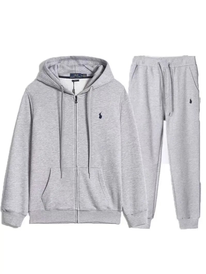 Gray zipper suit black label