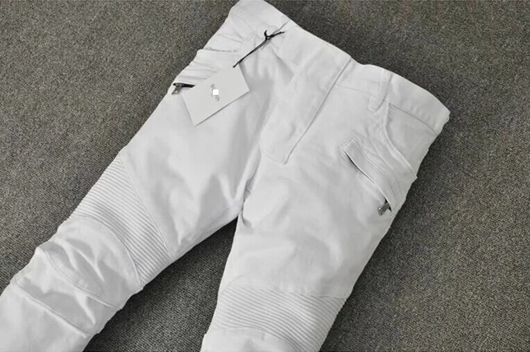 New Stylish Slim-Fit Skinny Classic White and Black High-End Jeans for Men, Versatile and Handsome, Korean Style Trendy Brand