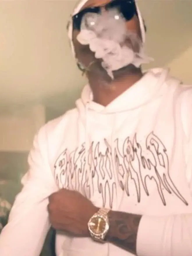 Design Distorted Logo White Hoodie - 5