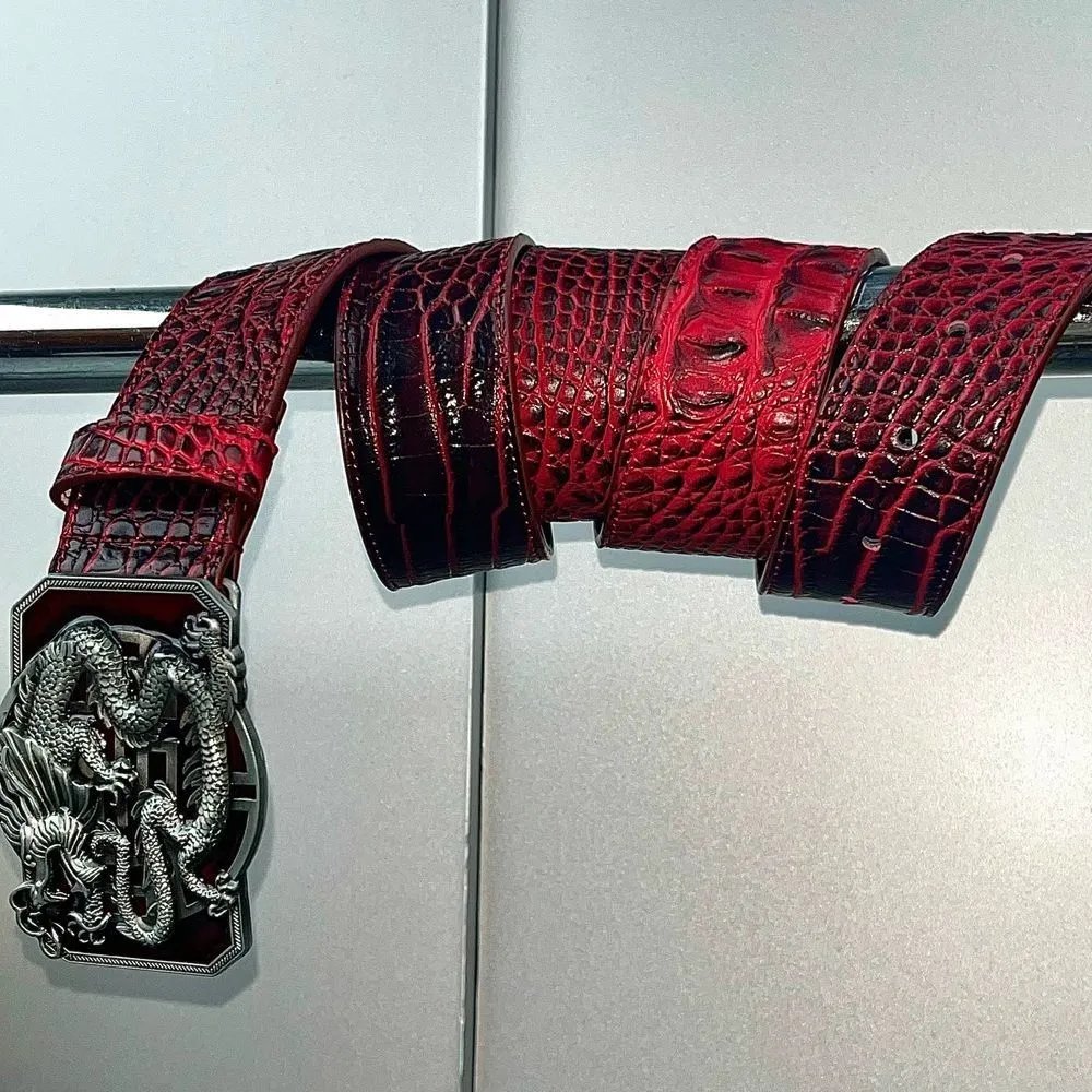 Black and Red Plate Dragon Subculture Belt