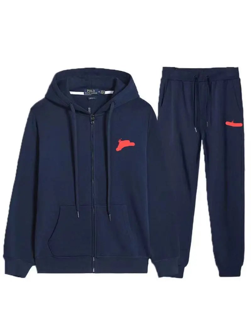 Navy blue zipper suit red label