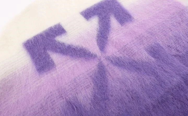 工厂高质量渐变马海毛提花针织衫宽松羊毛off 9