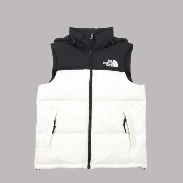The North Face Nuptse Vest White/Black Down Vest - 1