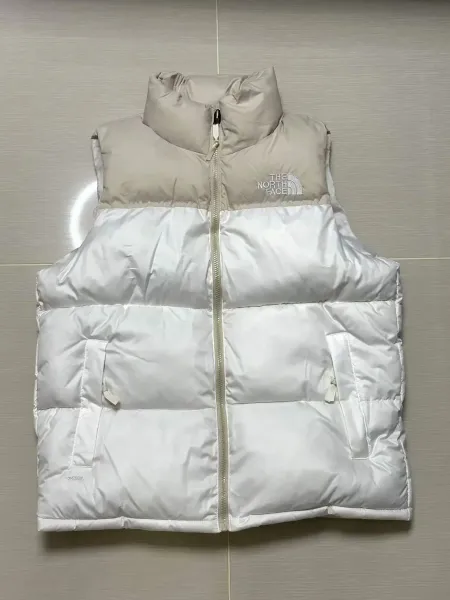 The North Face Nuptse Vest White/Beige Down Vest - 1