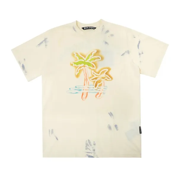 Palm Angels Shark Print Mint T-Shirt - 5