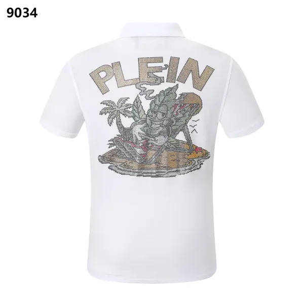 Philipp Plein Tropical Skull Embellished White Polo-Shirt - 1