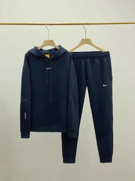 Nike Tech Fleece Hoodie and Joggers Set Black/Gray Orange Swoosh Tracksuit - 4