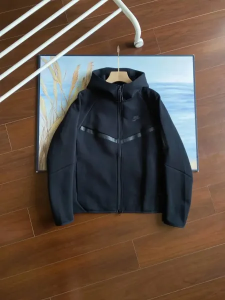 Nike Tech Fleece Windrunner Black Hooded Jacket - 1