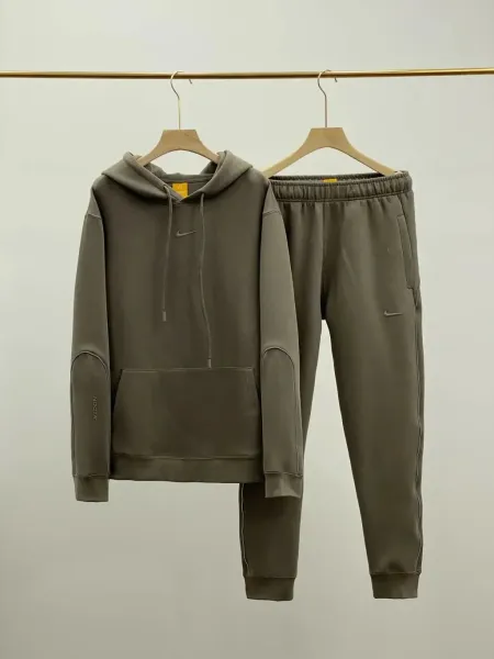 Nike Tech Fleece Hoodie and Joggers Set Black/Gray Orange Swoosh Tracksuit - 7