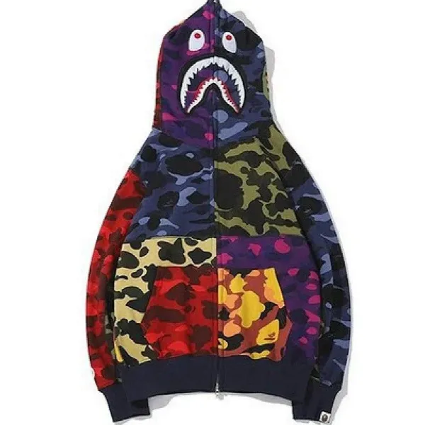 A Bathing Ape Shark Full-Zip Hoodie Multicolor - 1
