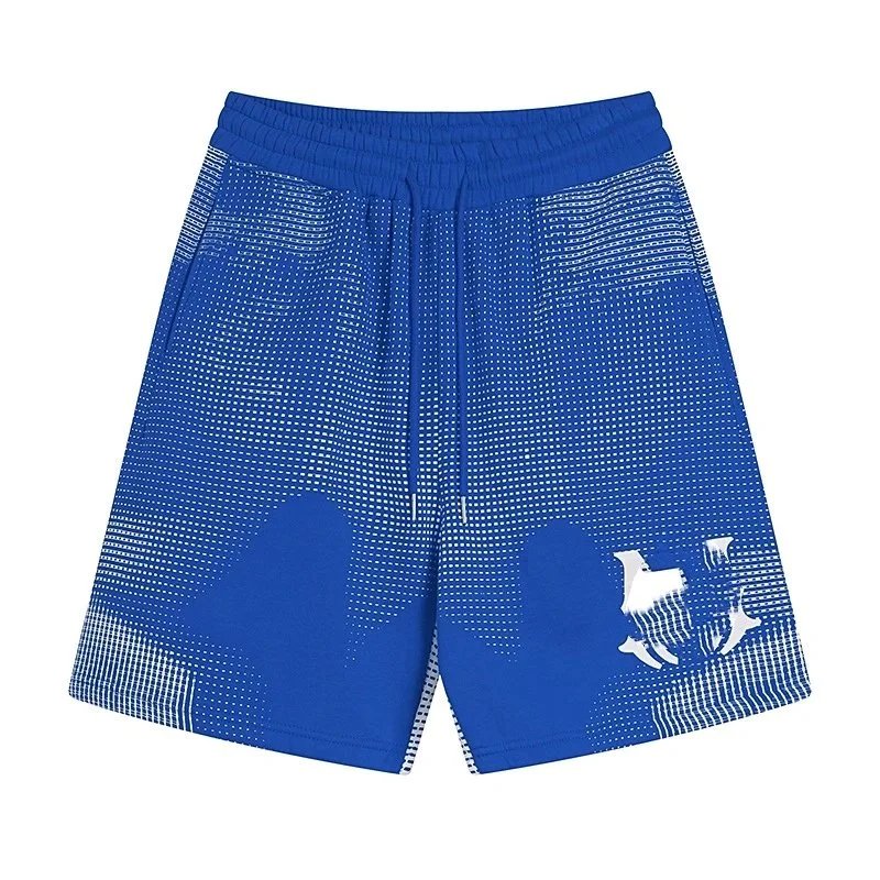 Corteiz Shark Print Performance Shorts Blue - 1