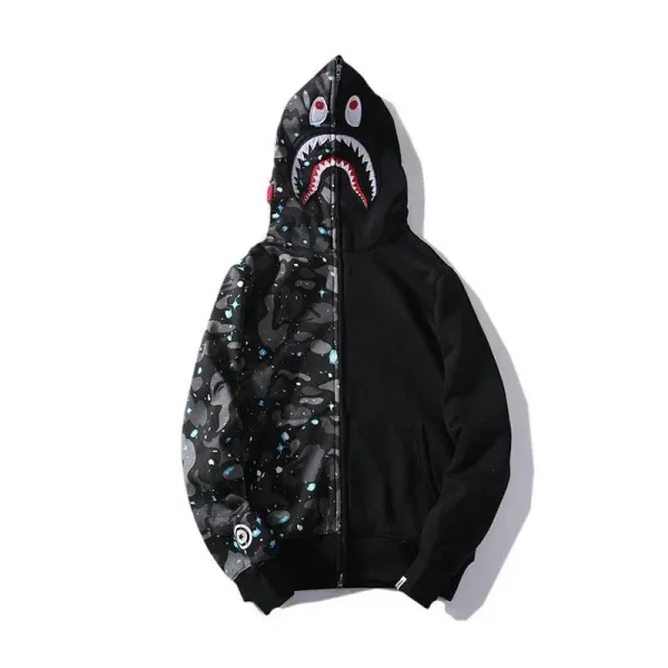 A Bathing Ape Shark Hoodie Multicolor Black - 1