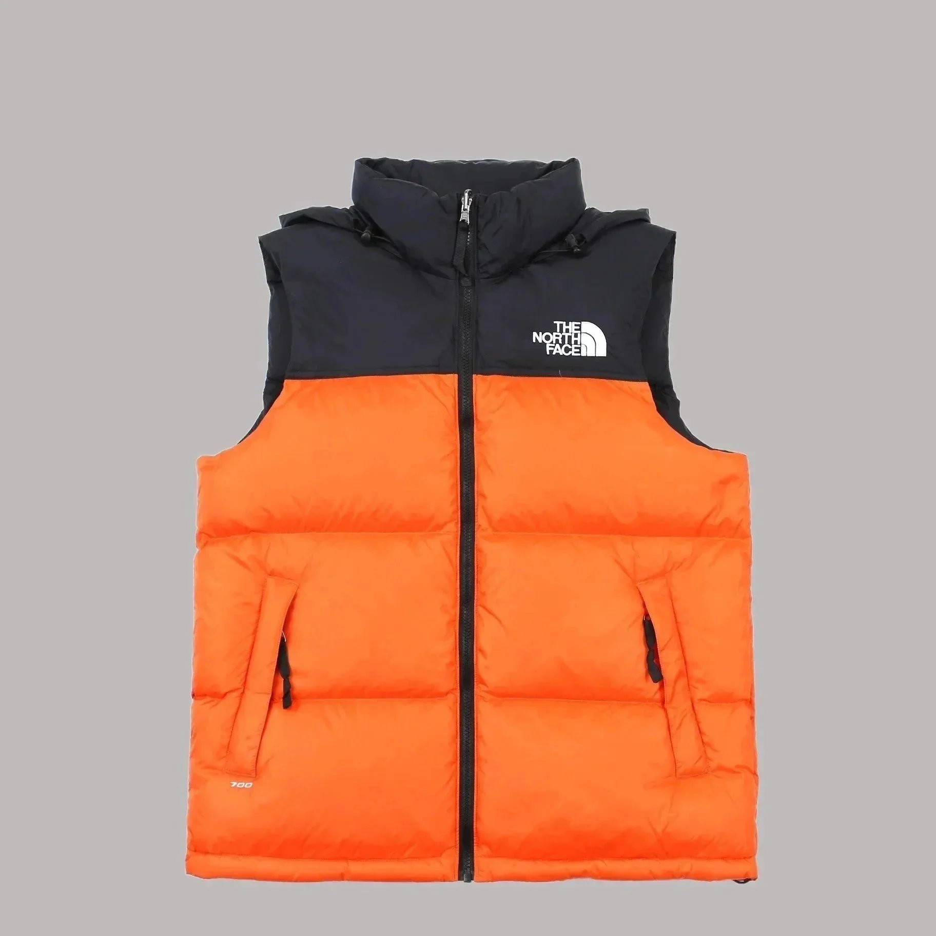 The North Face Nuptse Vest Orange/Black Down Vest - 1