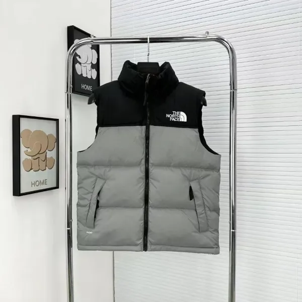 The North Face Nuptse Vest Gray/Black Down Vest - 1