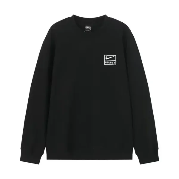 Stussy x Nike Collab Logo Hoodie and Joggers Set Gray/Black - 3