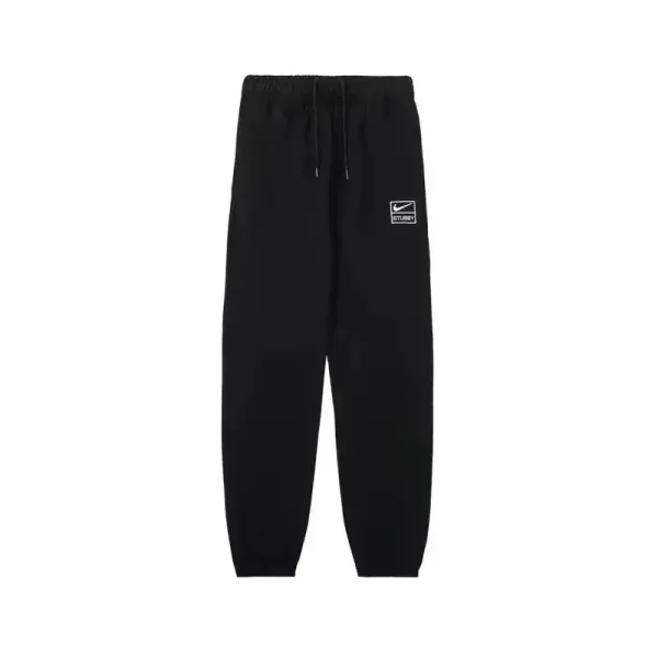 Stussy x Nike Collab Logo Hoodie and Joggers Set Gray/Black - 5